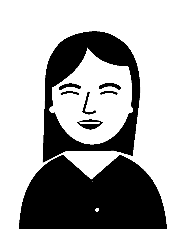 The same illustration converted to high-contrast black stencil art